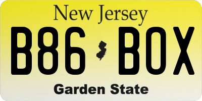 NJ license plate B86BOX