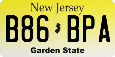 NJ license plate B86BPA