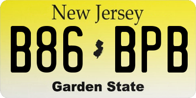 NJ license plate B86BPB