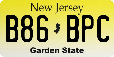 NJ license plate B86BPC