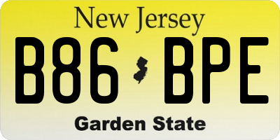 NJ license plate B86BPE