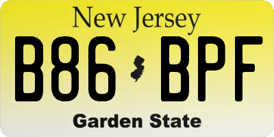 NJ license plate B86BPF
