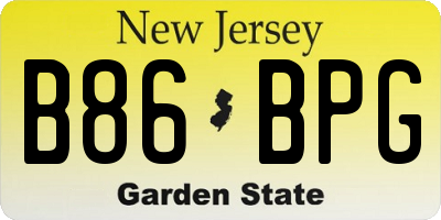 NJ license plate B86BPG