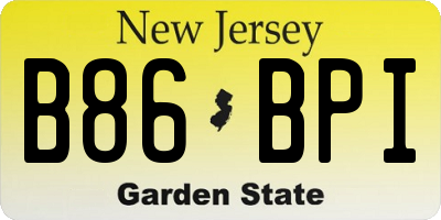 NJ license plate B86BPI