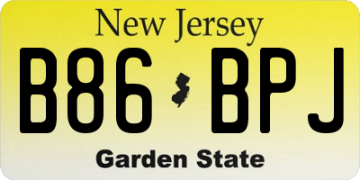 NJ license plate B86BPJ