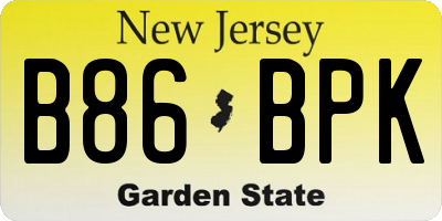 NJ license plate B86BPK