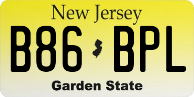 NJ license plate B86BPL