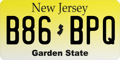 NJ license plate B86BPQ