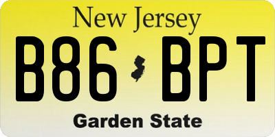 NJ license plate B86BPT