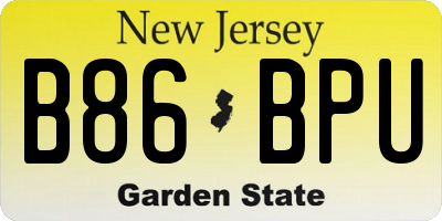 NJ license plate B86BPU