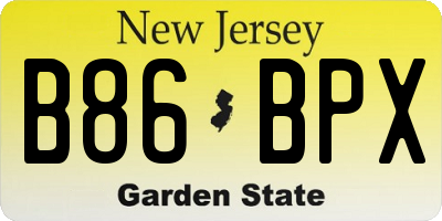 NJ license plate B86BPX