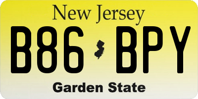 NJ license plate B86BPY