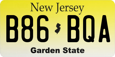 NJ license plate B86BQA