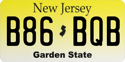 NJ license plate B86BQB