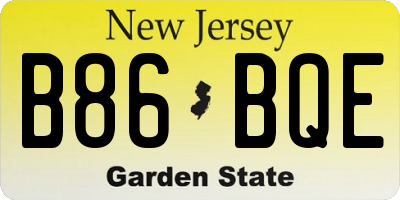 NJ license plate B86BQE