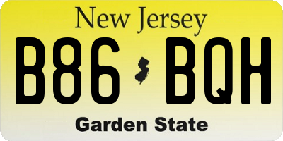 NJ license plate B86BQH