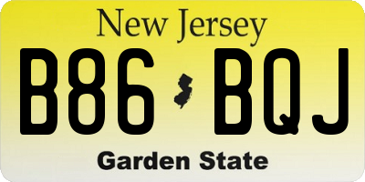 NJ license plate B86BQJ