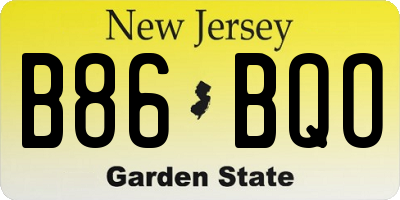 NJ license plate B86BQO