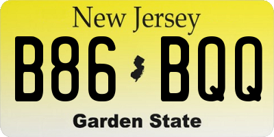 NJ license plate B86BQQ