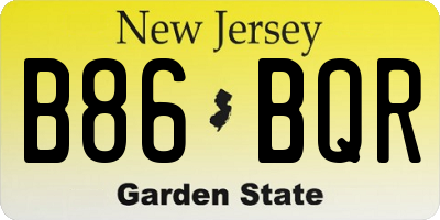 NJ license plate B86BQR