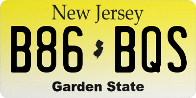 NJ license plate B86BQS
