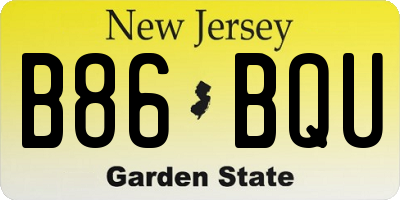 NJ license plate B86BQU