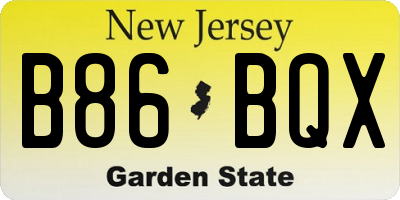 NJ license plate B86BQX