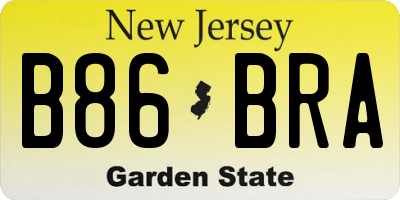 NJ license plate B86BRA
