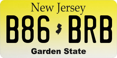 NJ license plate B86BRB