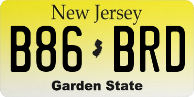 NJ license plate B86BRD