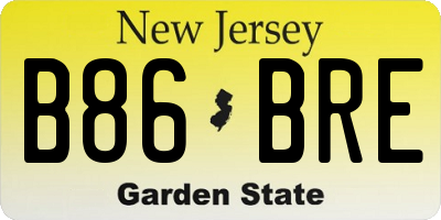 NJ license plate B86BRE