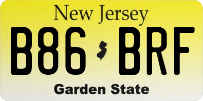 NJ license plate B86BRF