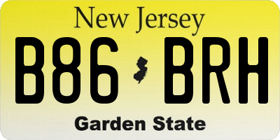 NJ license plate B86BRH
