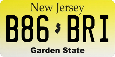 NJ license plate B86BRI