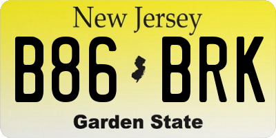 NJ license plate B86BRK