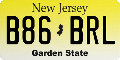 NJ license plate B86BRL