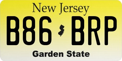 NJ license plate B86BRP
