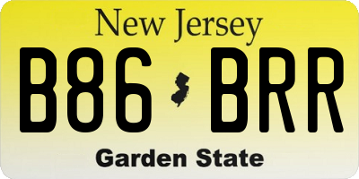 NJ license plate B86BRR