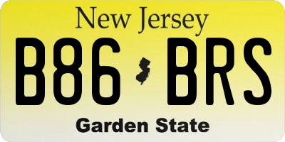 NJ license plate B86BRS