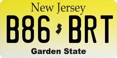 NJ license plate B86BRT