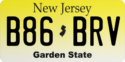 NJ license plate B86BRV