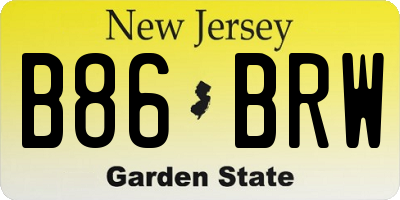 NJ license plate B86BRW