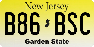 NJ license plate B86BSC