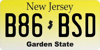 NJ license plate B86BSD