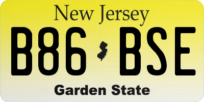 NJ license plate B86BSE