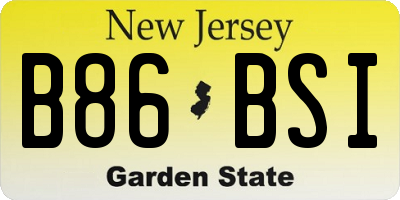 NJ license plate B86BSI