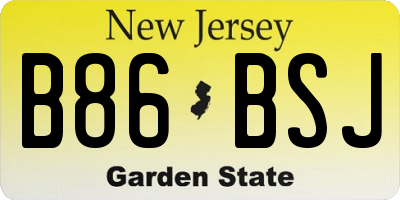 NJ license plate B86BSJ
