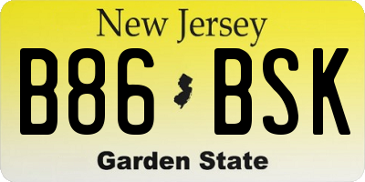 NJ license plate B86BSK