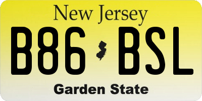 NJ license plate B86BSL