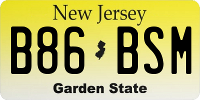NJ license plate B86BSM